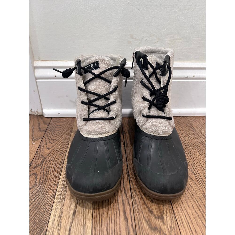 Sperry Women US 6.5/UK 4 Syren Gulf Sherpa Black White Duck Boot Gorpcore Preppy